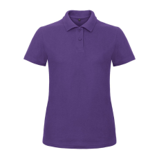 B&C klasszikus fazonú, rövid ujjú Női galléros póló, O07, Purple-2XL