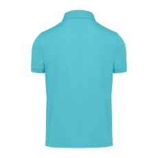 B&C modern, klasszikus stílusú, előzsugorított galléros férfi pamut póló O01, Meta Turquoise-S