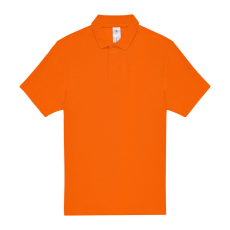 B&C rövid ujjú kétgombos unisex pamut galléros póló O06, Orange-4XL