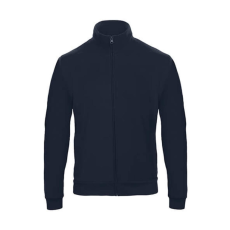 B and C Férfi Felső hosszú ujjú B&C Full Zip Sweatjacket Unisex - WUI26 - L, Sötétkék (navy)