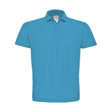 B and C Férfi galléros póló rövid ujjú B&amp;C Piqué Polo Shirt - PUI10 - L, Atoll kék férfi póló
