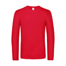B and C Férfi hosszú ujjú póló B&amp;C #E190 LSL -4XL, Piros férfi póló