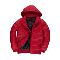 B and C Férfi kapucnis hosszú ujjú kabát B and C Superhood/men Jacket M, Piros/Fekete