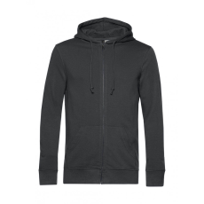B and C Férfi kapucnis hosszú ujjú organikus pulóver B and C Organic Zipped Hooded 3XL, Aszfalt szürke
