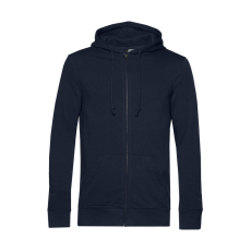B and C Férfi kapucnis hosszú ujjú organikus pulóver B and C Organic Zipped Hooded 3XL, Sötétkék (navy)