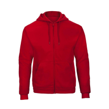 B and C Férfi kapucnis hosszú ujjú pulóver B and C ID.205 50/50 Hooded Full Zip Sweat Unisex M, Piros férfi pulóver, kardigán