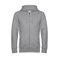 B and C Férfi kapucnis hosszú ujjú pulóver B and C KING Zipped Hooded 3XL, Heather szürke