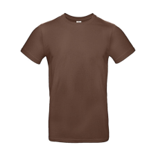 B and C Férfi rövid ujjú póló B&amp;C #E190 T-Shirt -XL, Csokoládébarna férfi póló