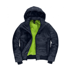 B and C Női kapucnis hosszú ujjú kabát B and C Superhood/women Jacket 2XL, Sötétkék/Neon Zöld