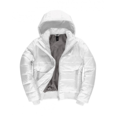 B and C Női kapucnis hosszú ujjú kabát B and C Superhood/women Jacket XL, Fehér/Meleg Szürke