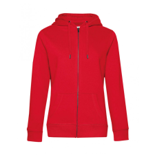 B and C Női kapucnis hosszú ujjú pulóver B and C QUEEN Zipped Hooded /women L, Piros női pulóver, kardigán