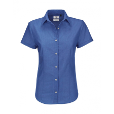 B and C Női rövid ujjú blúz B and C Oxford SSL/women Shirt XL, kék Chip blúz