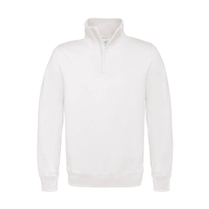 B and C Uniszex pulóver hosszú ujjú B&C 1/4 Zip Sweat - WUI22 - 2XL, Fehér