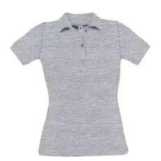  B&C BCPW455 Női galléros rövid ujjú piké póló, Heather Grey-M