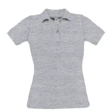  B&C BCPW455 Női galléros rövid ujjú piké póló, Heather Grey-S női póló