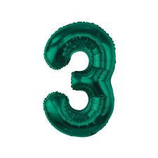  B&C Bottle Green, Zöld 3-as szám fólia lufi 85 cm party kellék