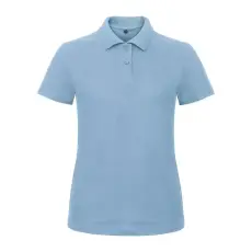  B&C klasszikus fazonú, rövid ujjú Női galléros póló, O07, Light Blue-L