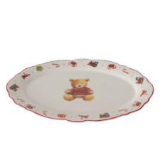  B.G.2059217 Porcelántál ovál, 31x21cm, piros pulcsis macival, Bailey konyhai eszköz