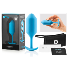 b-Vibe b-vibe Snug Plug 3 - dupla golyós anál dildó (180g) - kék szexjáték