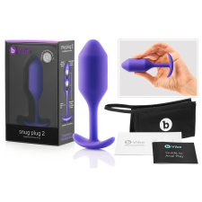 b-Vibe Snug Plug 2 - dupla golyós anál dildó (114g) - lila anál