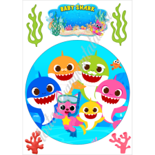  Baba Cápa/ Baby shark tortaostya, A4 alapvető élelmiszer