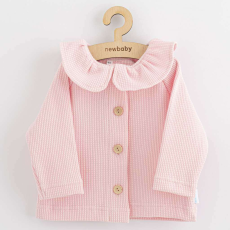  Baba kabátka gombokkal  New Baby Luxury clothing Laura rózsaszín, vel. 56 (0-3 h)