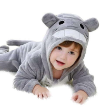 Baba prémium plüss Kigurumi overál - Totoro #szürke-fehér babakabát, overál, bundazsák