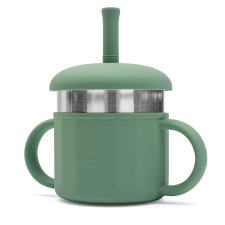  Baba szilikon pohár 2in1 New Baby zöld babaétkészlet