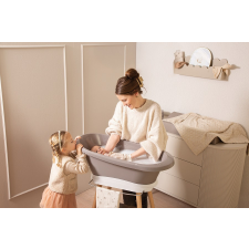  Babakád szett Sense Chalk Brown és Sense White állvány babafürdőkád