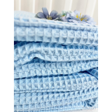 Babakék waffle kiságy rácsvédő – puha pamut fejvédő 200x30 cm babaágynemű, babapléd