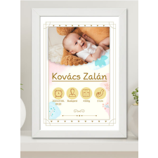 Babaköszöntő nagy falikép - Ajándék babaszületésre grafika, keretezett kép