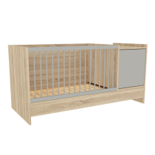 Babastar Babastar Harmony 1 ajtós kombiágy - sonoma tölgy/szürke kiságy, babaágy