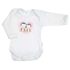 Babastar Babastar hosszú ujjú pamut body (56) Pingvinpár fehér kombidressz, body