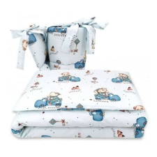 Babastar BS Ágyneműgarnitúra 3 részes - Kék Dino Autó babaágynemű, babapléd