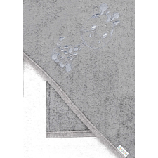 Babastar hímzett fürdőlepedő, fürdetőkesztyűvel 110*110 cm - zsiráf fehér/szürke babatörülköző, kifogó