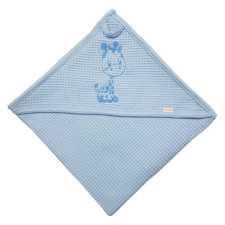  Babastar hímzett fürdőlepedő Waffle110*110 cm - zsiráf kék babatörülköző, kifogó