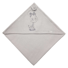  Babastar hímzett fürdőlepedő Waffle110*110 cm - zsiráf szürke babatörülköző, kifogó
