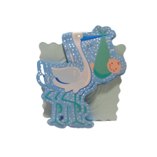  Babaváró harmónika papír girland kék 3 m party kellék