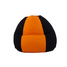 Babszem bútorház Fekete - Narancs Bicolor XXL babzsákfotel bútor