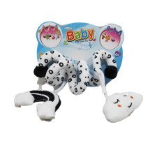Baby activity fekete-fehér spirál plüss anyagból 0+ bébijáték kiságyra