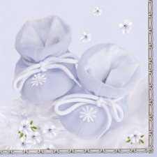 Baby Babaváró Little Blue Shoes szalvéta 20 db-os 33x33 cm party kellék