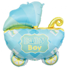 Baby Boy Carriage, Babakocsi fólia lufi 60 cm party kellék