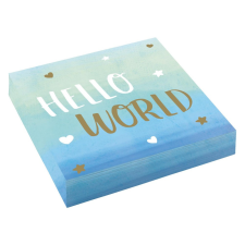 Baby Boy Hello World szalvéta 16 db-os 33x33 cm party kellék