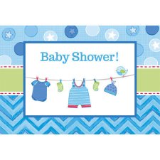 Baby Boy Shower meghívó 8 db-os party kellék