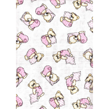 Baby Bruin Baby Bruin nyomott mintás textil pelenka, 2db - rózsaszín párnás maci mosható pelenka