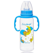 Baby Bruin Baby Bruin polipropilén fogantyús cumisüveg, 240ml maci holdon kék cumisüveg