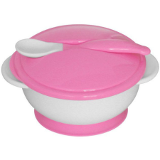 Baby Care etető tál + kanál - blush pink babaétkészlet