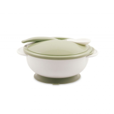 Baby Care etető tál + kanál - mint green babaétkészlet