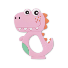  Baby Care szilikon rágóka - Dino Lucky Pink csörgő