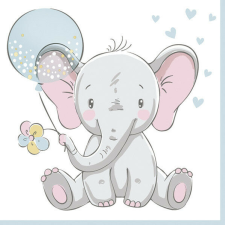 Baby elefánt Blue Balloon szalvéta 20 db-os 33x33 cm papírárú, csomagoló és tárolóeszköz
